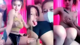 Trio Cewek Barbar Jilat Kontol Lesbi