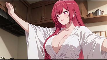 Anak Tiri Pulang Lebih Awal, Lihat Istri Bapak Masak Pakai Jubah Tipis. Kureha Enomoto Cosplay Mesum (buatan Ai)