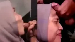 Zilla Hijab Ngewe Sambil Muka Dikencingin Kontol